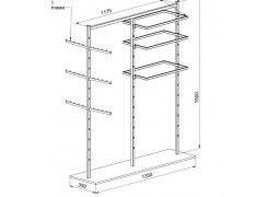 Стійка острівна для білизни, двосекційна  (вис.шир.довж.) 1500х350х1350мм (артикул 30512/0)